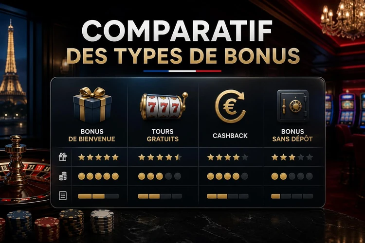 Comparatif des types de bonus